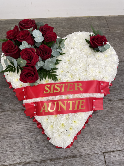 Heart tribute - Funeral Heart can be made in any colour of your choice